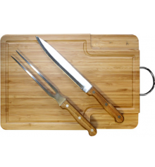 Tabla con Cuchillo y Tenedor Asador